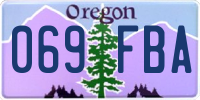 OR license plate 069FBA