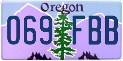 OR license plate 069FBB