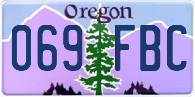 OR license plate 069FBC