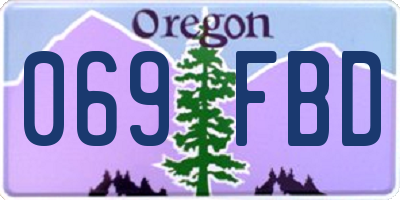 OR license plate 069FBD