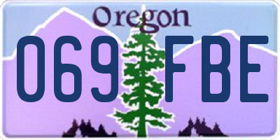 OR license plate 069FBE