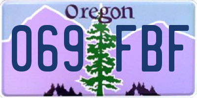 OR license plate 069FBF