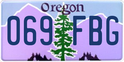 OR license plate 069FBG