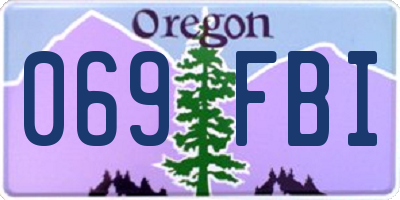 OR license plate 069FBI