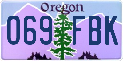 OR license plate 069FBK