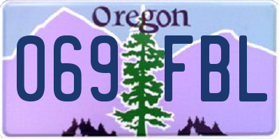 OR license plate 069FBL