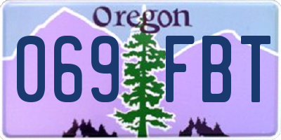 OR license plate 069FBT