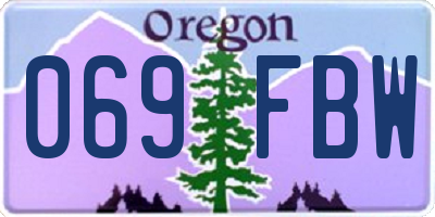 OR license plate 069FBW