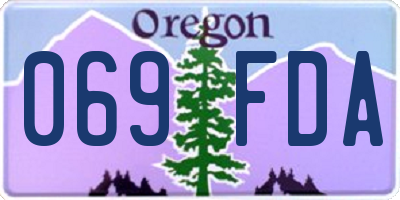 OR license plate 069FDA