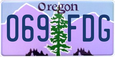 OR license plate 069FDG