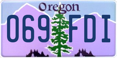 OR license plate 069FDI