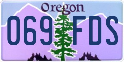 OR license plate 069FDS