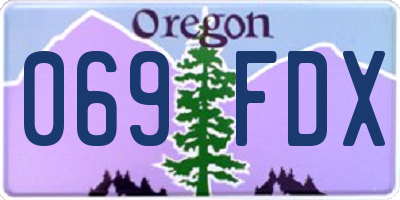 OR license plate 069FDX