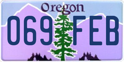 OR license plate 069FEB