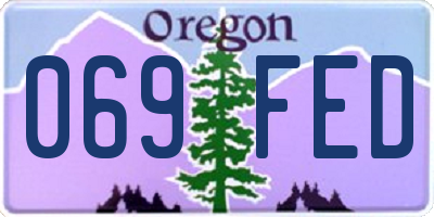 OR license plate 069FED