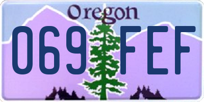 OR license plate 069FEF