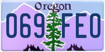 OR license plate 069FEO