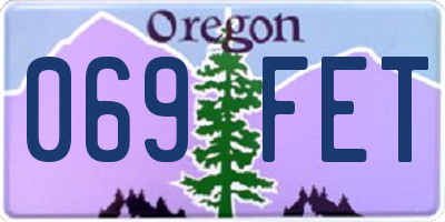 OR license plate 069FET