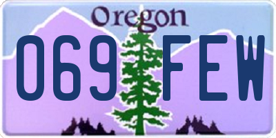 OR license plate 069FEW