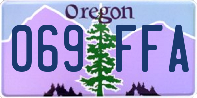 OR license plate 069FFA