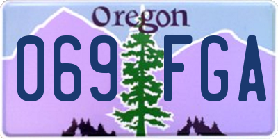 OR license plate 069FGA