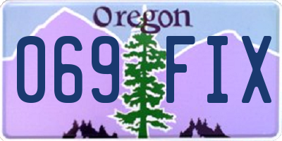OR license plate 069FIX
