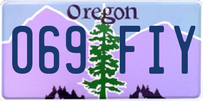 OR license plate 069FIY