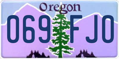 OR license plate 069FJO