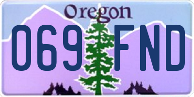OR license plate 069FND