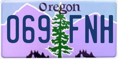 OR license plate 069FNH