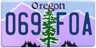 OR license plate 069FOA