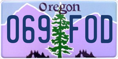 OR license plate 069FOD