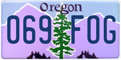 OR license plate 069FOG