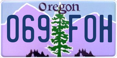 OR license plate 069FOH