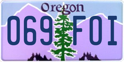 OR license plate 069FOI