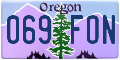 OR license plate 069FON