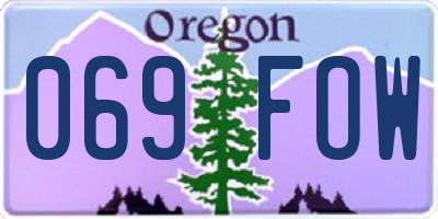 OR license plate 069FOW