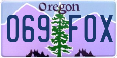 OR license plate 069FOX