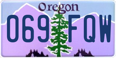 OR license plate 069FQW