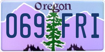 OR license plate 069FRI