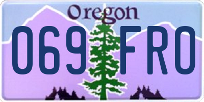 OR license plate 069FRO