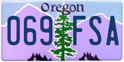 OR license plate 069FSA
