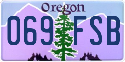 OR license plate 069FSB