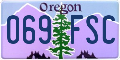 OR license plate 069FSC