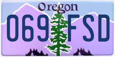 OR license plate 069FSD