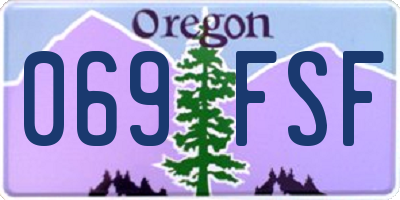 OR license plate 069FSF