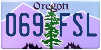 OR license plate 069FSL