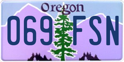 OR license plate 069FSN