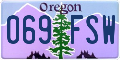 OR license plate 069FSW