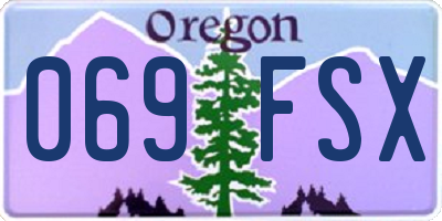 OR license plate 069FSX